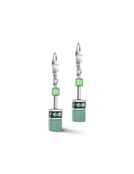 COEUR DE LION Boucles d'oreilles GeoCUBE® Iconic Precious Vert