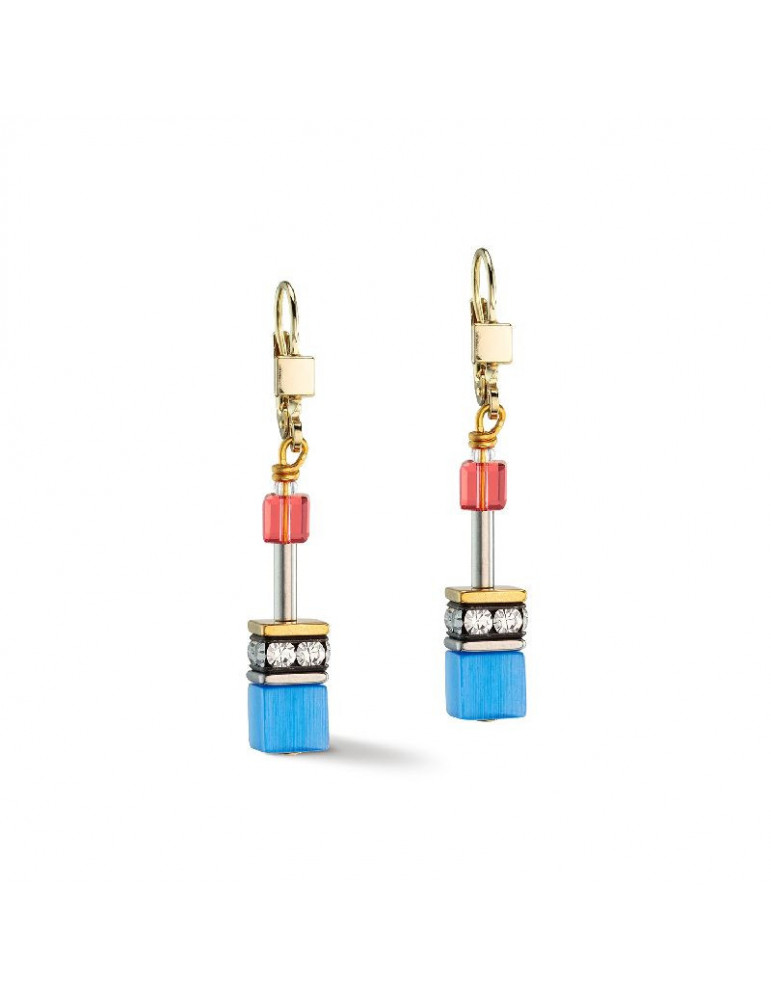 COEUR DE LION Boucles D'oreilles GeoCUBE® Iconic Classic Multicolore Or