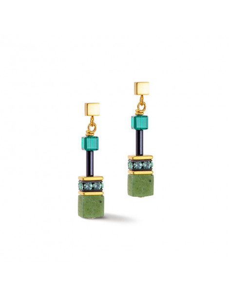 COEUR DE LION Boucles d'oreilles GeoCUBE® Iconic Precious vert