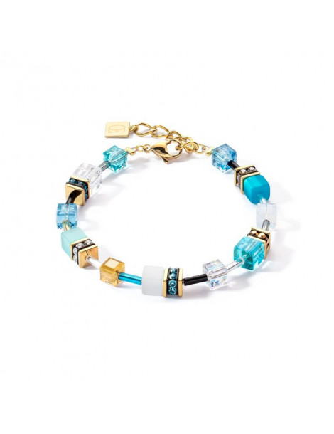 COEUR DE LION Bracelet GeoCUBE® Iconic Or Turquoise