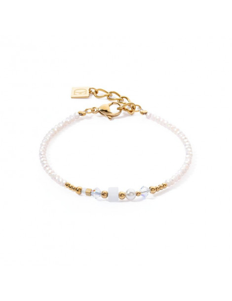 COEUR DE LION Bracelet Square Stripes Or Blanc