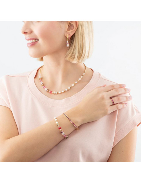 COEUR DE LION Collier GeoCUBE Fusion Precious Pearl Mix Or Rose Vif