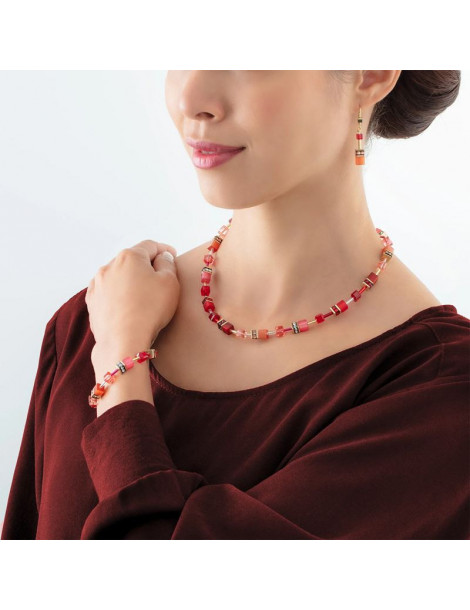 COEUR DE LION Collier GeoCUBE® Iconic Or Rouge