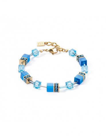 COEUR DE LION Bracelet GeoCUBE® Iconic Mono Or Turquoise