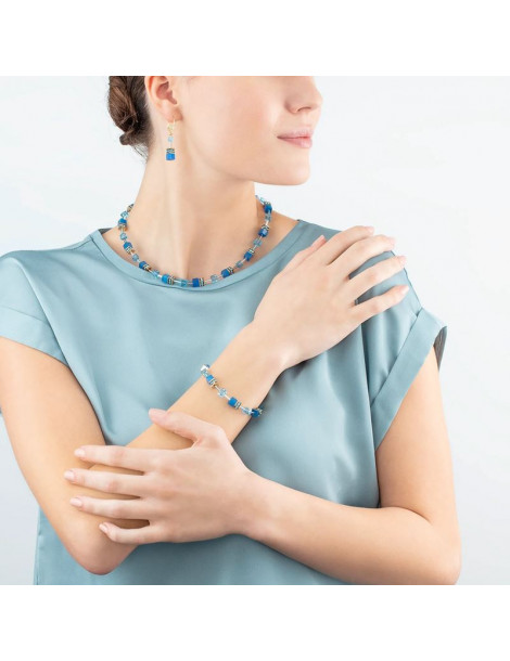 COEUR DE LION Bracelet GeoCUBE® Iconic Mono Or Turquoise