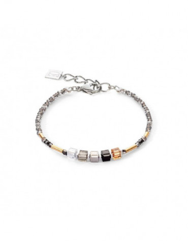 COEUR DE LION Bracelet Cube Story Minimalistic Sparkling Gris Or