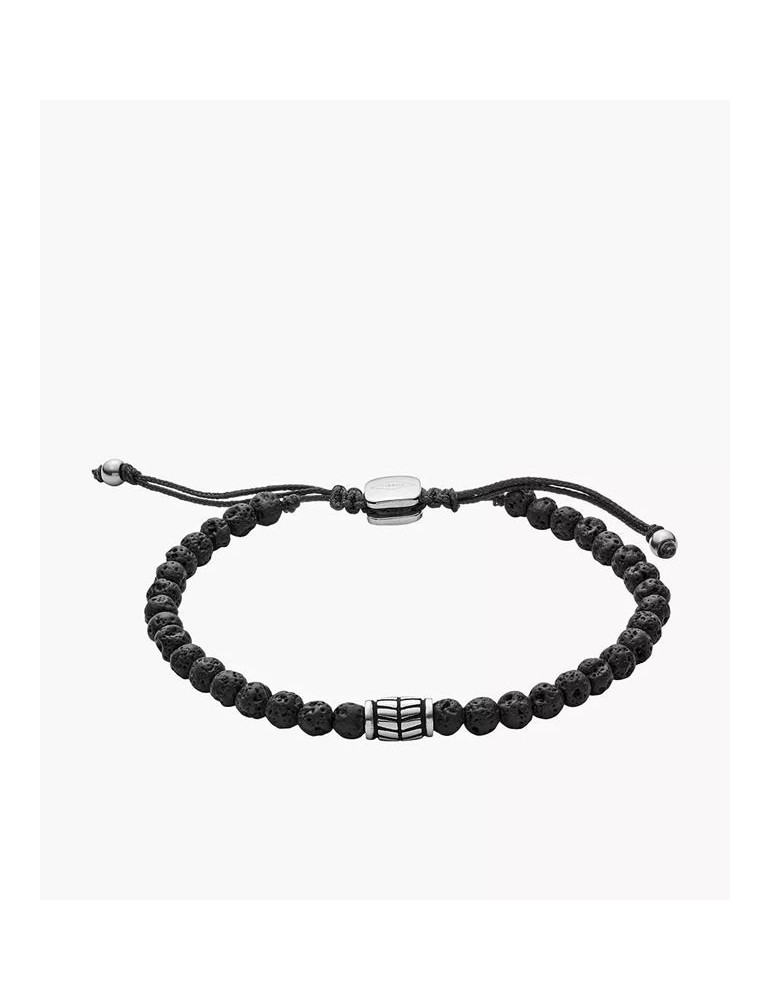 FOSSIL Bracelet en pierres gemmes noires