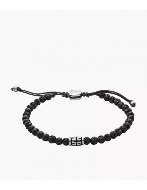 FOSSIL Bracelet en pierres gemmes noires