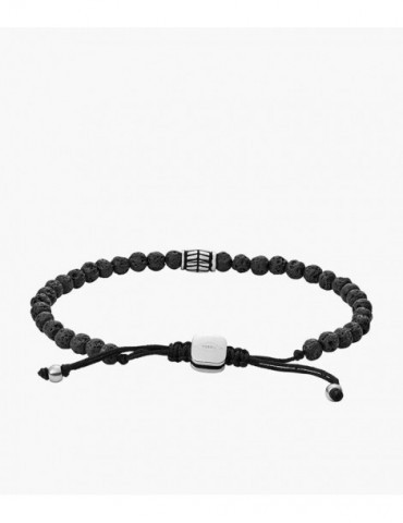 FOSSIL Bracelet en pierres gemmes noires