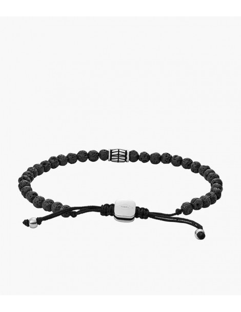 FOSSIL Bracelet en pierres gemmes noires