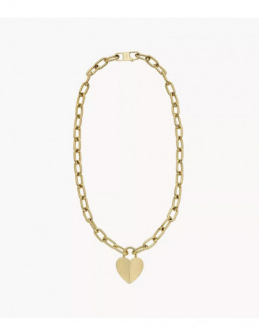 FOSSIL Collier Harlow Linear Texture Cœur