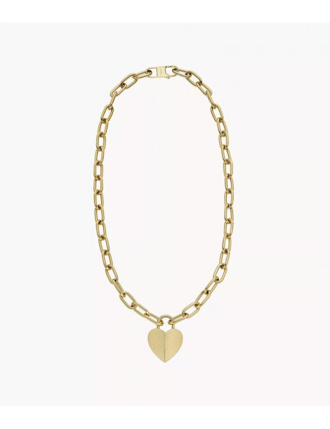 FOSSIL Collier Harlow Linear Texture Cœur