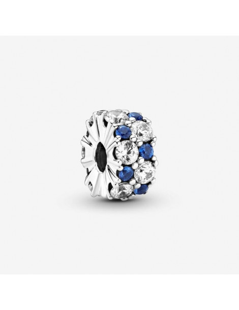 PANDORA Charm Clip Scintillant Incolore & Bleu