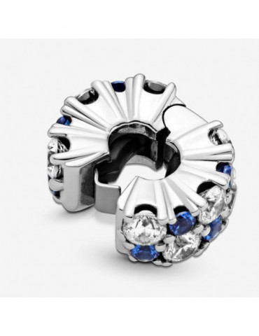 PANDORA Charm Clip Scintillant Incolore & Bleu