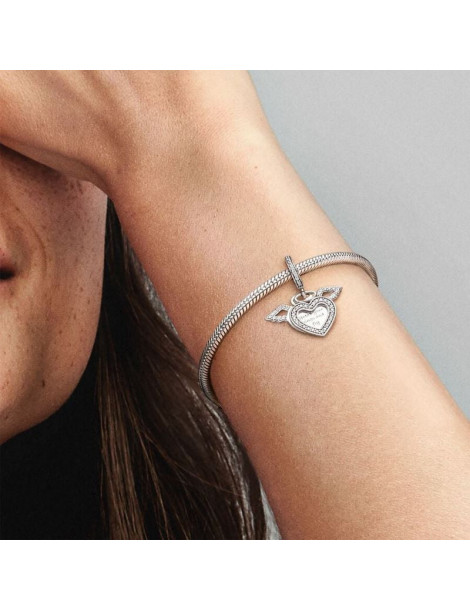 PANDORA Charm Pendant Cœur et Ailes d'Ange