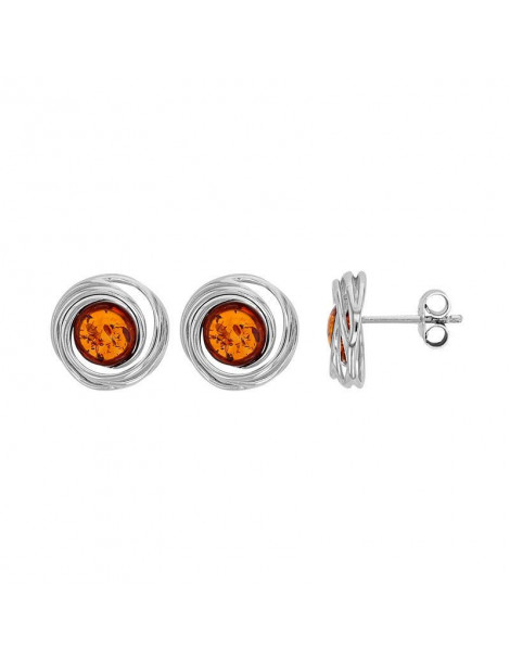 Boucles argent avec Ambre