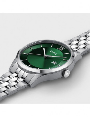 CLUSE Montre Aravis 3-Hand Steel Silver Green