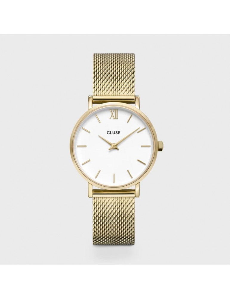 CLUSE Montre Minuit Mesh Gold White