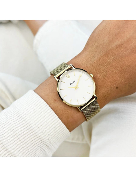 CLUSE Montre Minuit Mesh Gold White