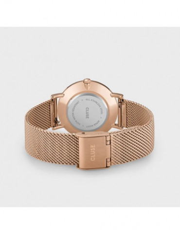 CLUSE Montre Minuit Mesh Grey Rose Gold