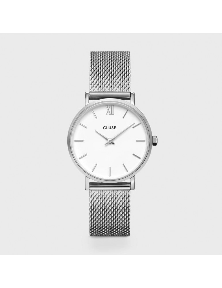 CLUSE Montre Minuit Mesh Silver White