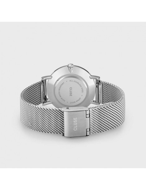 CLUSE Montre Minuit Mesh Silver White