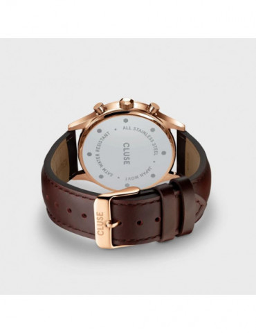 CLUSE Montre Anthéor Multifunction Leather Blue Rose Gold