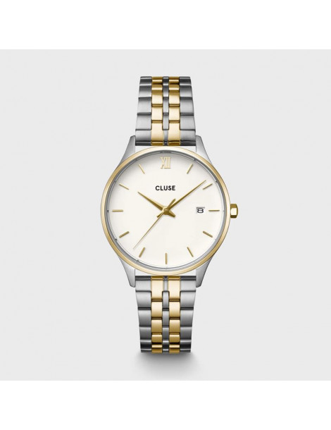 CLUSE Montre Minuit Date Steel Coconut Milk Bicolor