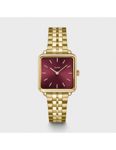 CLUSE Montre Tétragone Steel Dark Cherry Gold