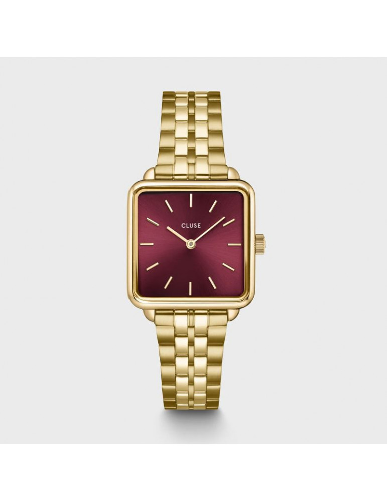 CLUSE Montre Tétragone Steel Dark Cherry Gold CLUSE Montre Tétragone Steel Dark Cherry Gold