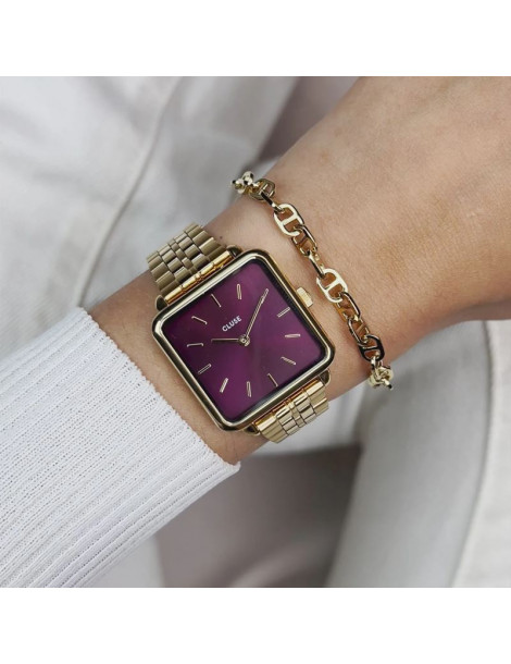 CLUSE Montre Tétragone Steel Dark Cherry Gold CLUSE Montre Tétragone Steel Dark Cherry Gold