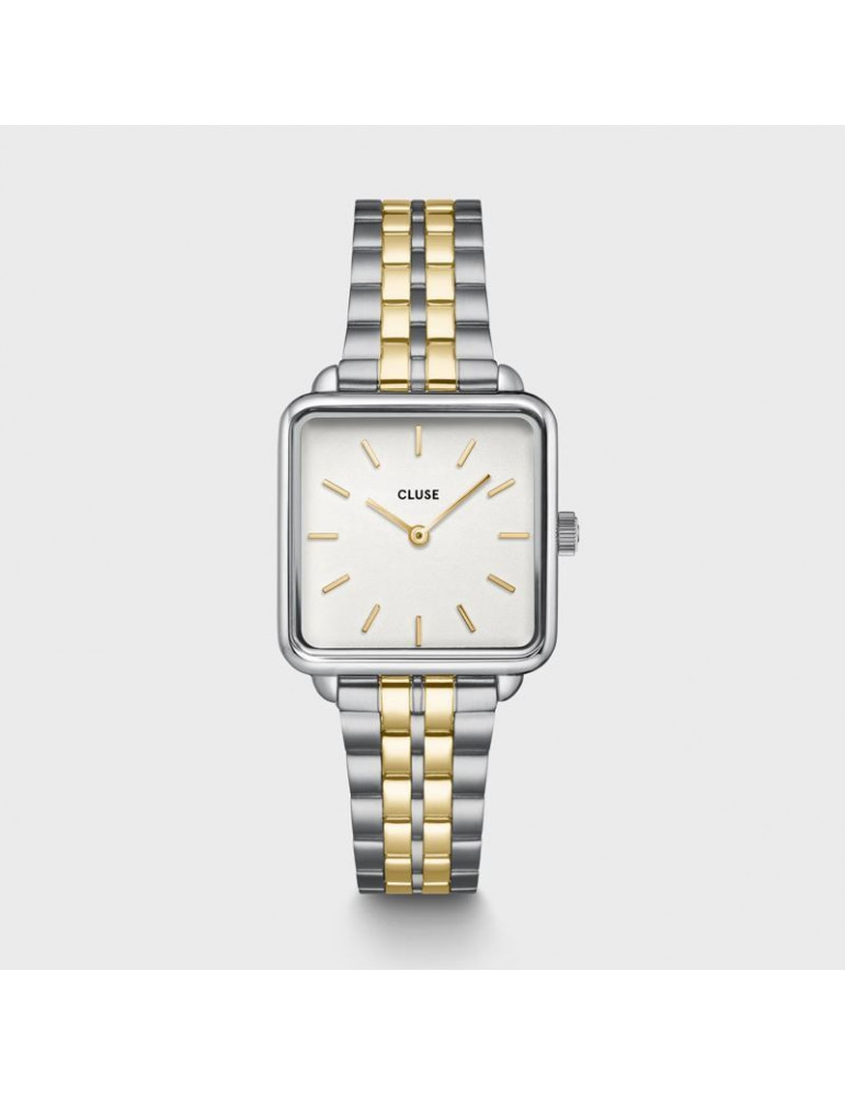 CLUSE Montre Tétragone Steel Coconut Milk Bicolor