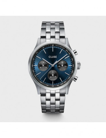 CLUSE Montre Anthéor Multifunction Steel Silver Blue & Black