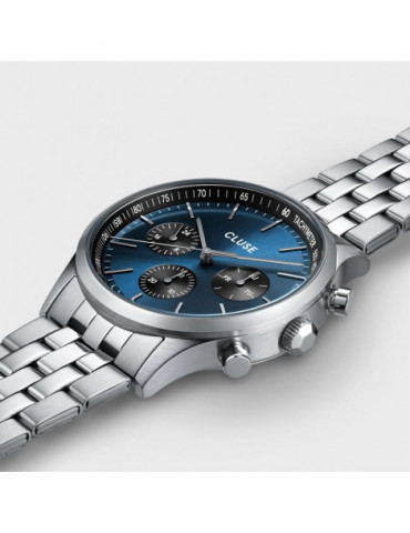 CLUSE Montre Anthéor Multifunction Steel Silver Blue & Black