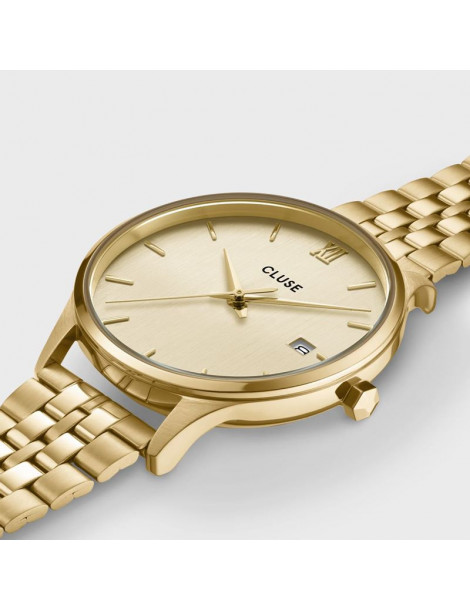 CLUSE Montre Minuit Date Steel Full Gold