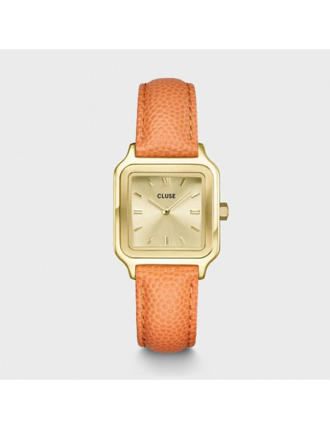 CLUSE Montre Gracieuse Petite Leather Apricot Lizard Gold