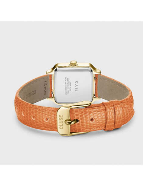 CLUSE Montre Gracieuse Petite Leather Apricot Lizard Gold