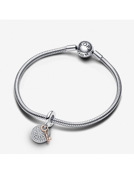 PANDORA Charm Pendant Double Clé du Bonheur Bicolore