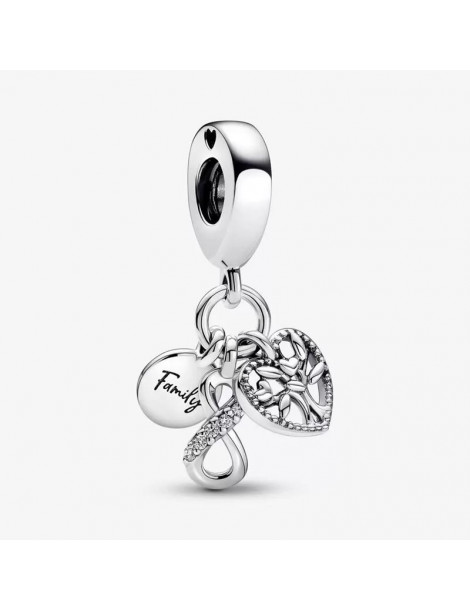 PANDORA Charm Pendant Triple Famille et Infini