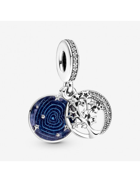 PANDORA Charm Pendant Double Arbre & Lune de la Galaxie