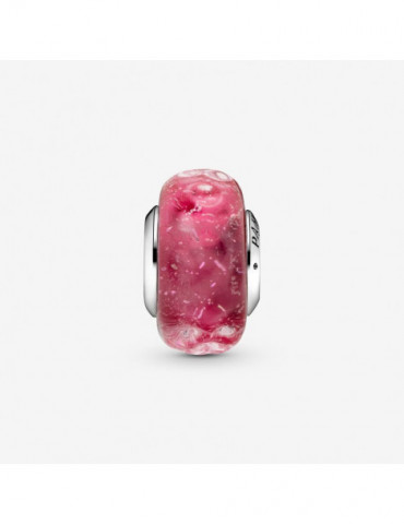 PANDORA Charm Verre de Murano Rose Ondulé Fantaisie