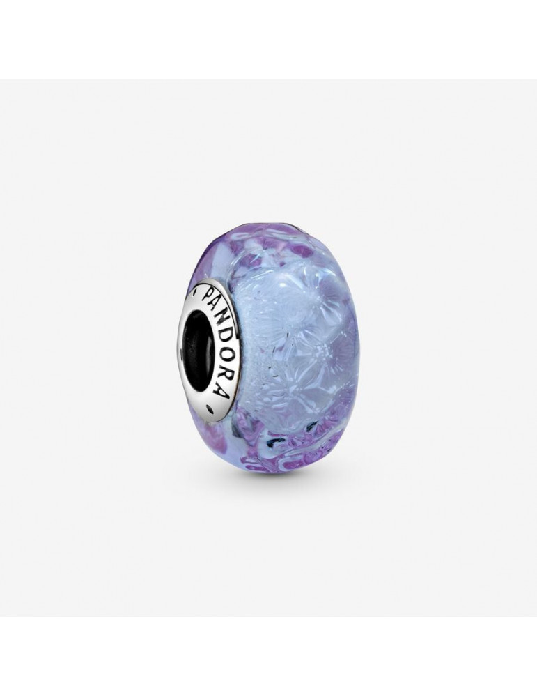 PANDORA Charm Lavande en verre de Murano ondulé