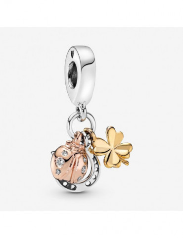 PANDORA Charm Pendant Fer à Cheval, Trèfle à Quatre Feuilles & Coccinelle