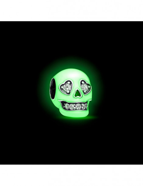 PANDORA Charm Luminescent Tête de Mort Scintillante