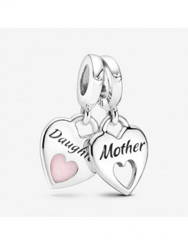 PANDORA Charm Pendant Cœur Séparable Double