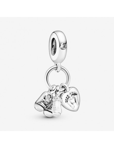 PANDORA Charm Pendant Biberon et Chaussures Bébé