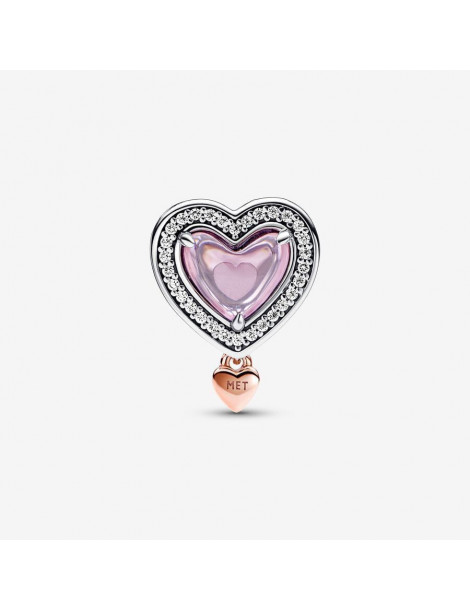 PANDORA Charm Maman & Coeur Ajouré Bicolore