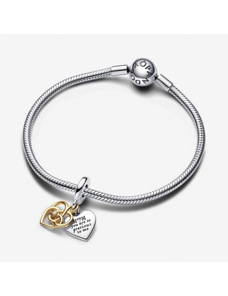 PANDORA Charm Pendant Double Maman Diamant de Synthèse