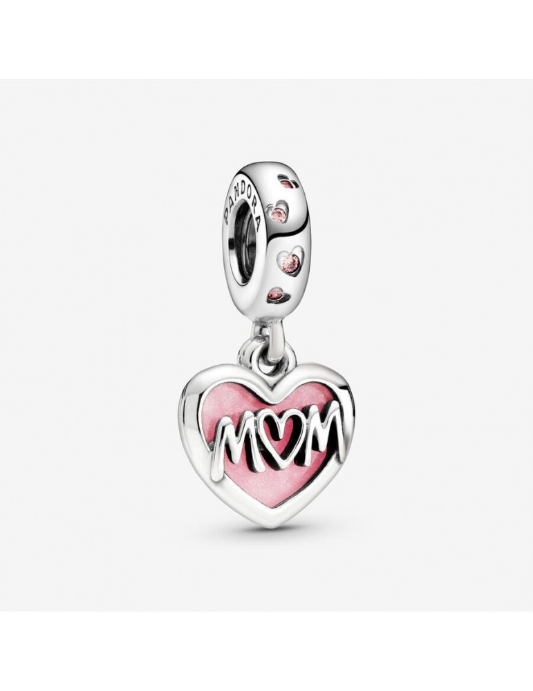 PANDORA Charm Pendant Cœur Inscription Mum (Maman)