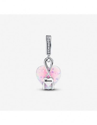 PANDORA Charm Pendant Cœur Opalescent Mum